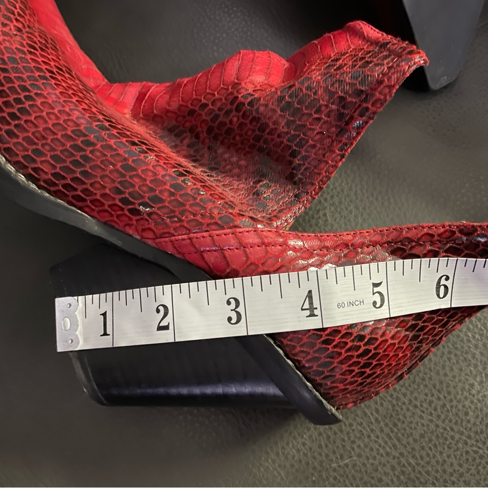 Free People x Jeffrey Campbell Red Snakeskin Booties - Picture 9 of 9